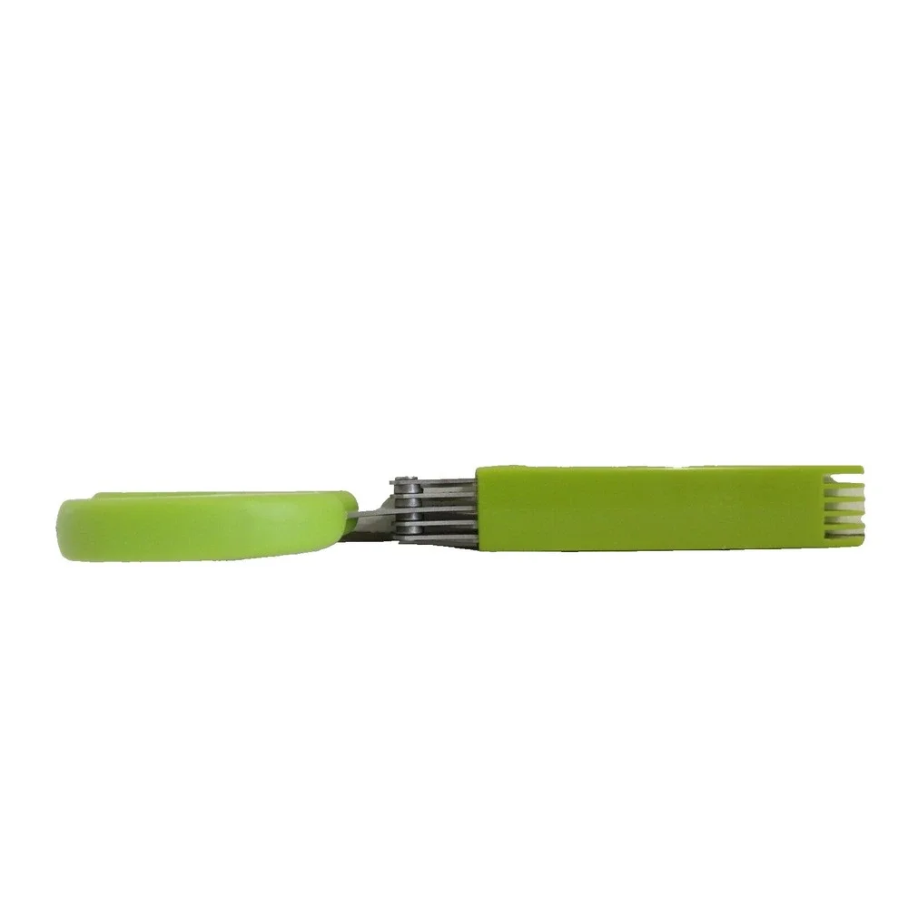 Crate & Barrel Herb‎ Scissors 5 Blade Stainless Steel w/Cover Green